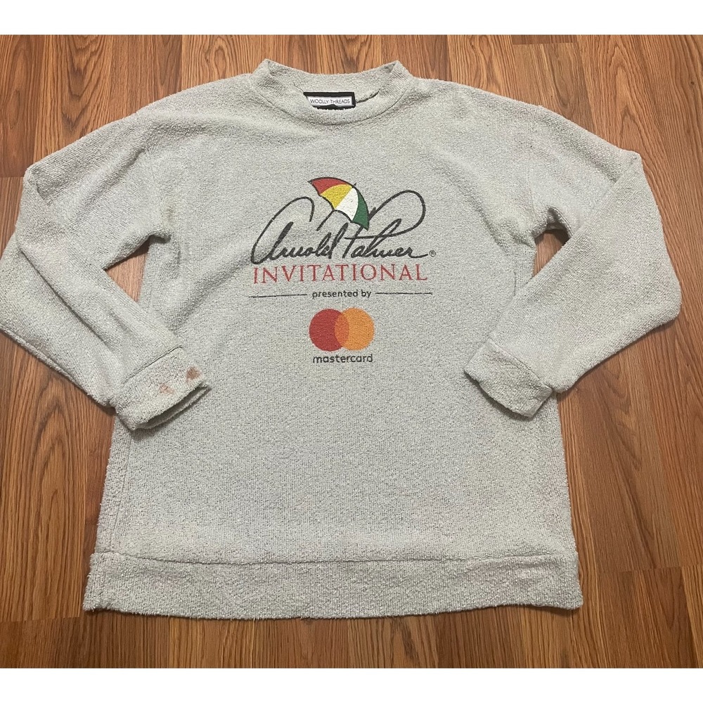 Woolly Threads Arnold Palmer Invitational Sweatshirt Mens Medium Gray Made USA